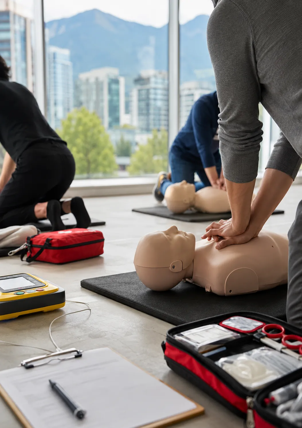 Private workplace CPR and AED group training session for Vancouver staff