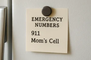 emergency contact list fridge