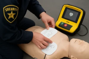 security guard using aed training security guard using aed training