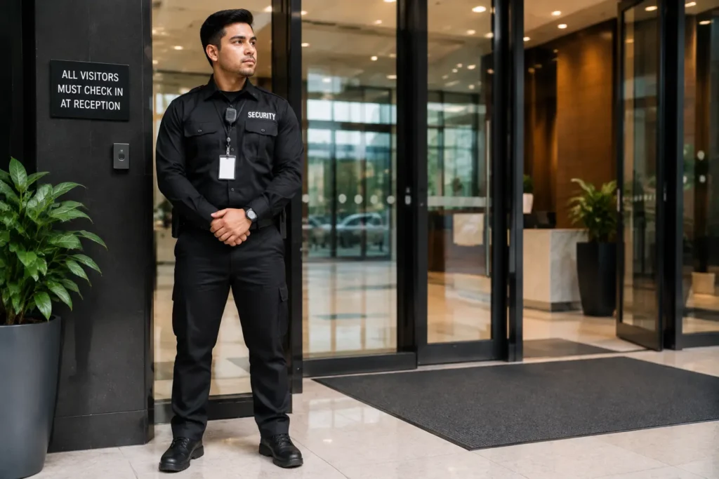 bc security guard uniform building lobby